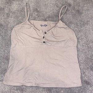 purple top a button up tank top